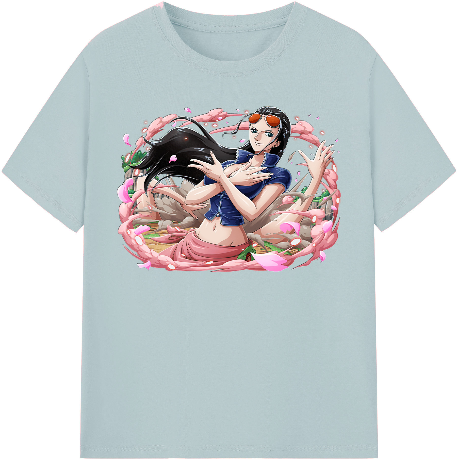 ワンピース ニコ・ロビン ONE PIECE Nico Robin 綿100％半袖Tシャツ（フロントプリント）